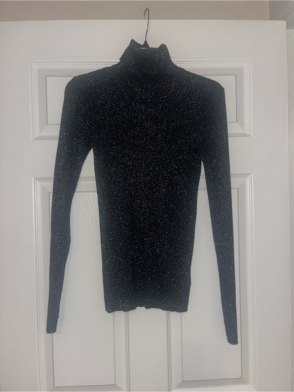 Express Women's Black Sparkle Turtleneck
